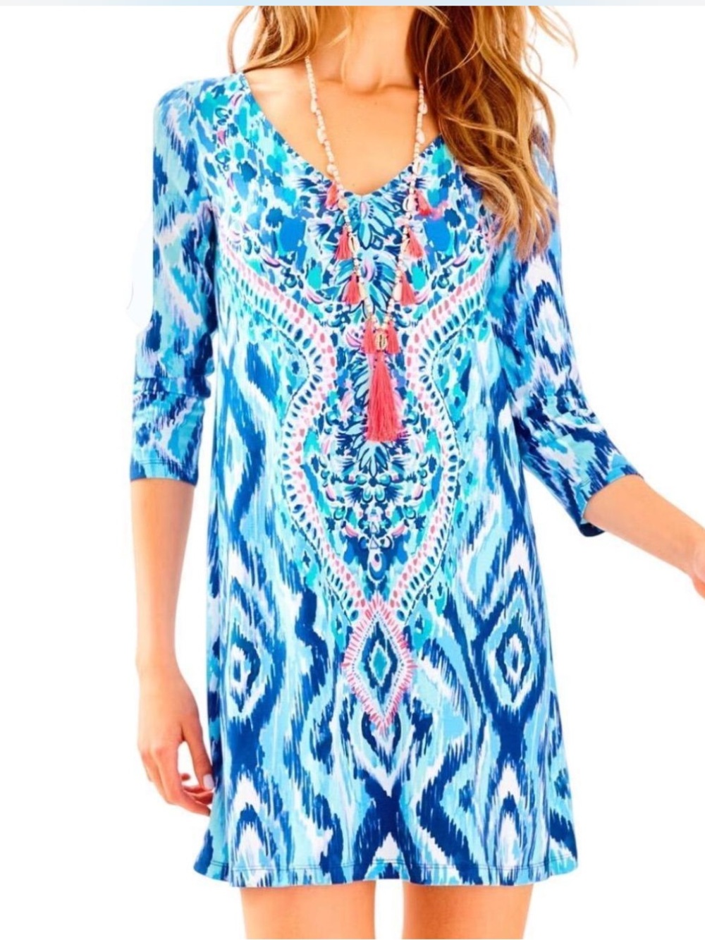 Lilly Pultizer Ophelia Swing Dress in Skipped a Beach" Size L